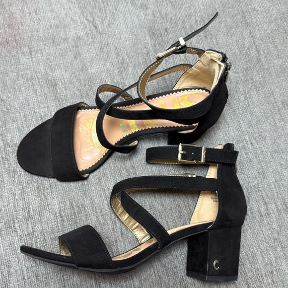 Sam Edelman Womens Black Strappy Block Heel Sandals Size 8.5M Chic Dressy Shoes - Picture 2 of 11